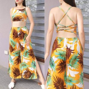 Llia Fashion Summer Dresses 2 Piece Outfits Sexy Criss Cross Backless